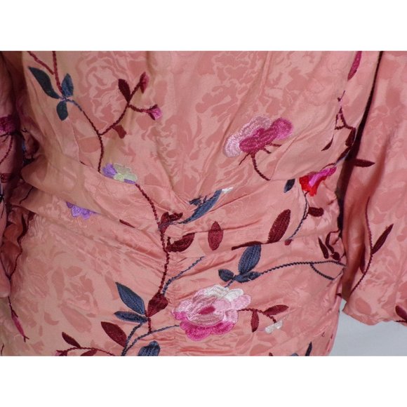 🆕 ByTiMo Ruched Embroidered Jacquard Mini Dress Floral Medium - Picture 7 of 11